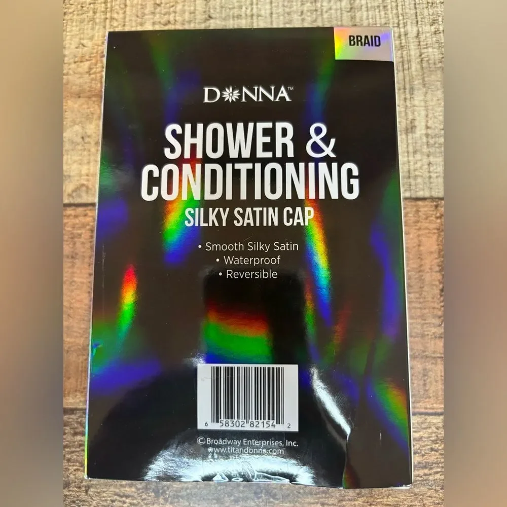 Donna Set Of 3 Shower & Conditioning Silky Satin Cap Waterproof Red Blue Black